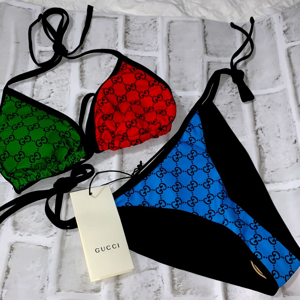 Colorblock primary color bikini